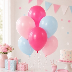 Hot Pink, Pastel Blue & Pastel Pink Latex Balloons - 30pk